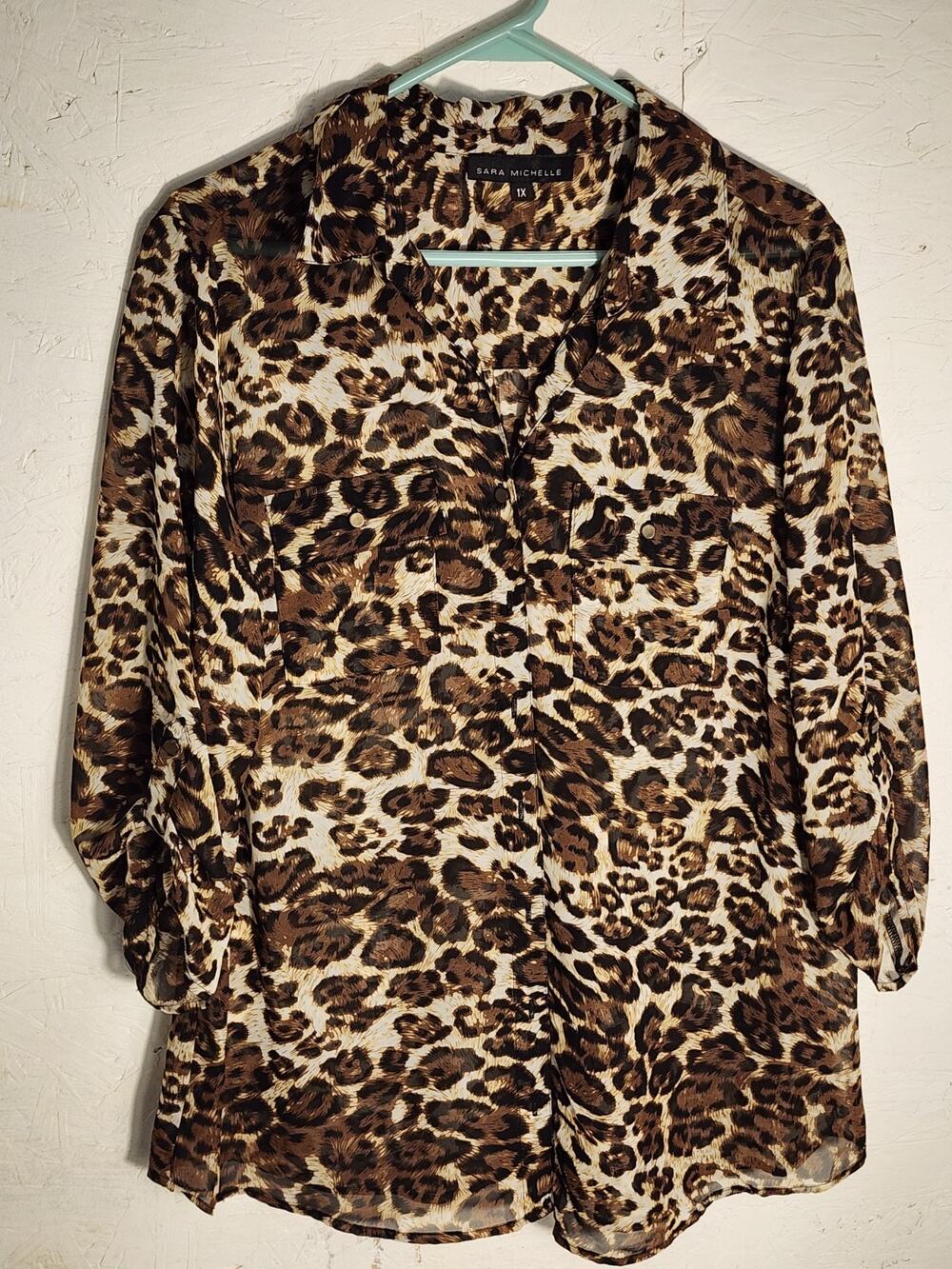 sarah michelle Leopord Print Blouse XL